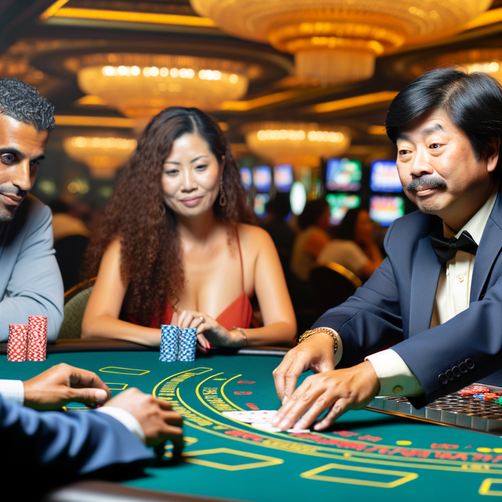 Playing blackjack in Macau, China